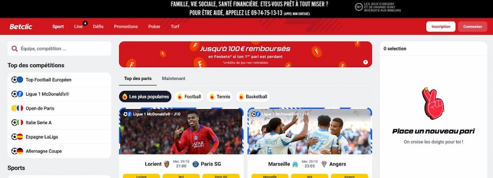 Inscription casino en ligne Betclic
